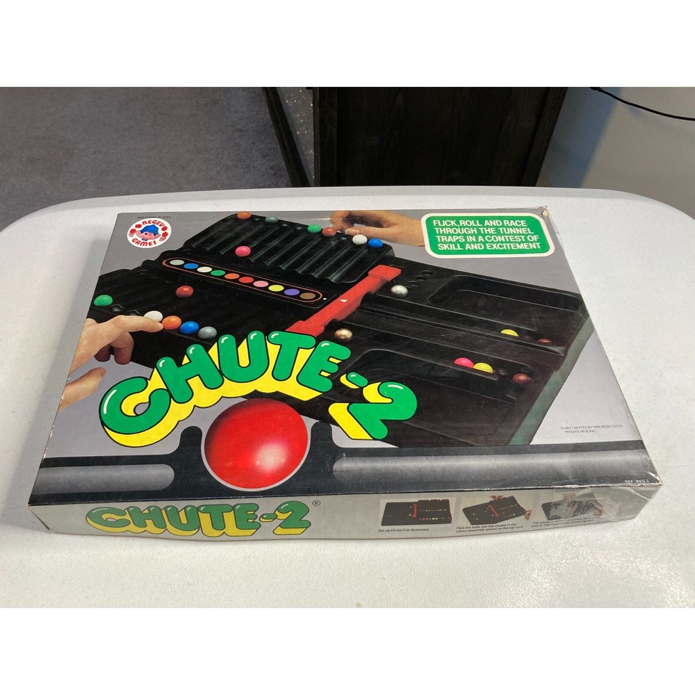 Vintage Rare 1982 Chute 2 Board Marble Game Regev Games CHUTE-2 Missing 1 Marble